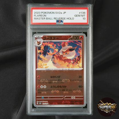 PSA 10 Flareon R Master Ball 136/165 SV2a Pokemon Card 151 Japanese Holo