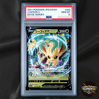 PSA 10 Leafeon V RR 002/069 S6a Eevee Heroes Pokemon Card Japanese