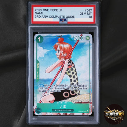 PSA 10 One Piece Card Game Nami EB02-017 R Parallel 3rd Anniversary