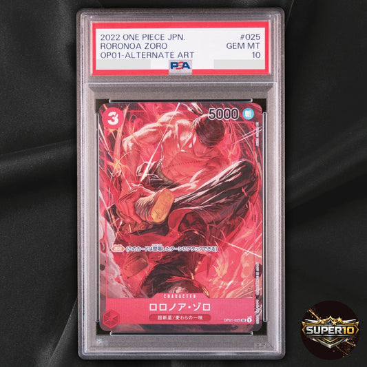 PSA 10 Roronoa Zoro OP01-025 SR Romance Dawn Holo Foil Japanese