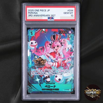 PSA 10 Perona (3rd Anniversary Logo) [SR] {OP12-034} ONE PIECE Card Japanese