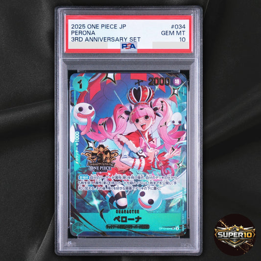 PSA 10 Perona (3rd Anniversary Logo) [SR] {OP12-034} ONE PIECE Card Japanese